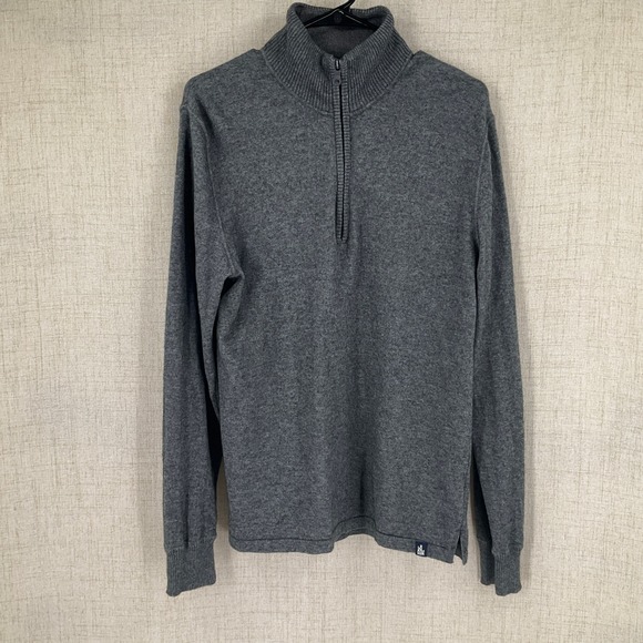 The North Face Other - The North Face Mens Sz S Gray Wool‎ Blend 1/4 Zip Mock Neck Sweater Preppy